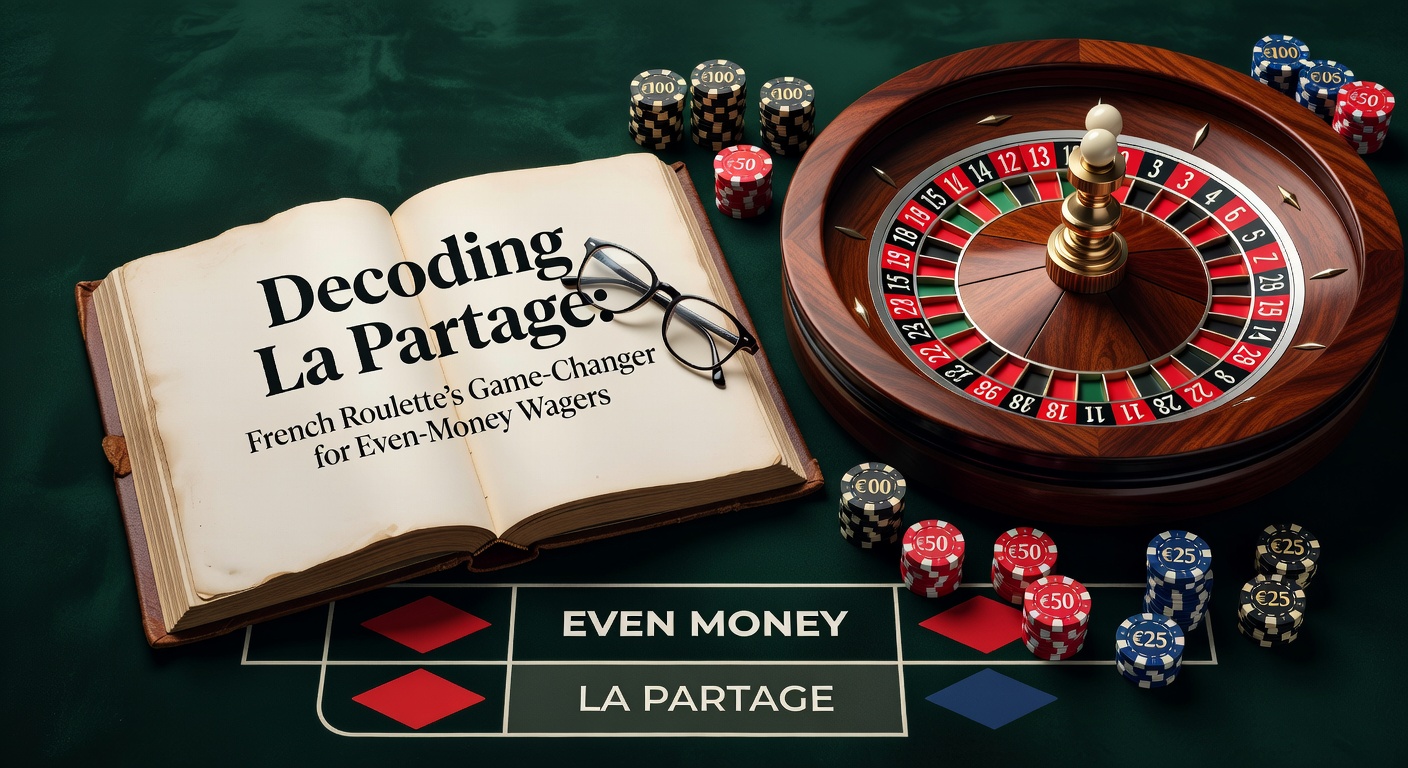 Franse roulette tafel met focus op de zero en even-geld weddenschappen, illustrerend de La Partage regel in actie