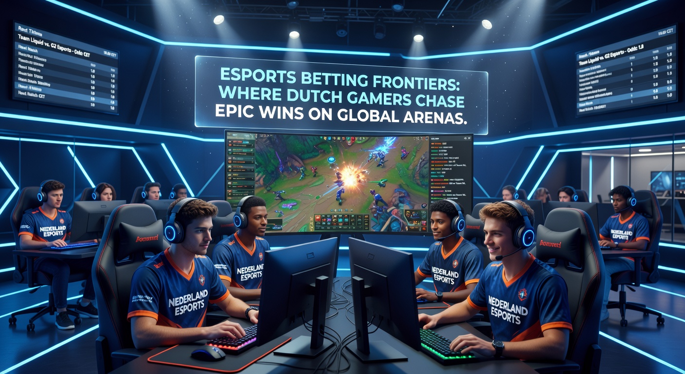 Nederlandse esports-fans juichen tijdens een live stream van een internationaal toernooi, met betting interfaces op schermen