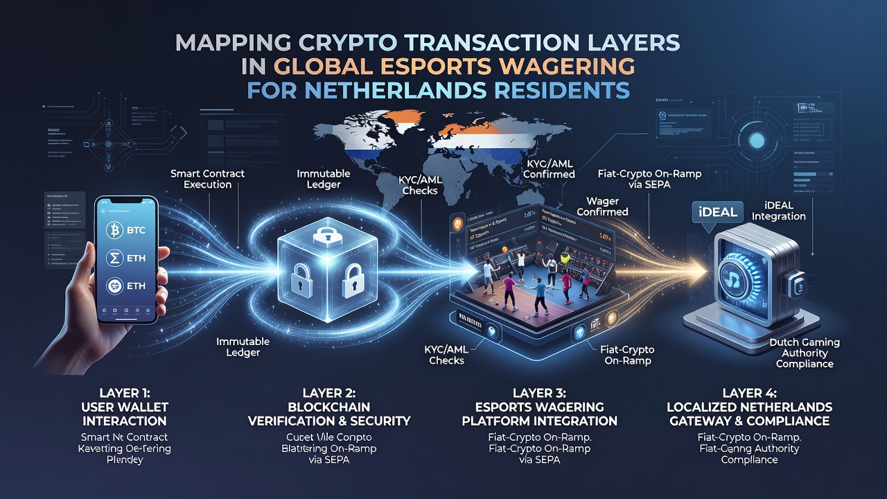Detailopname van esports crypto transacties en blockchain lagen