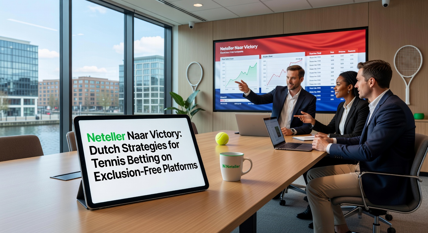 Grafiek met tennis odds en Neteller transacties, illustrerend winstgevende strategieën voor Nederlandse spelers op vrije platforms