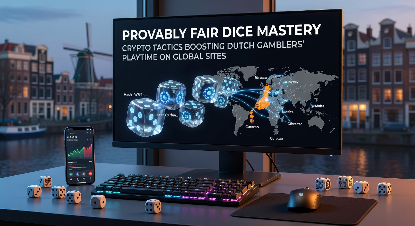 Grafiek met crypto-transacties en provably fair verificatiegrafieken op een dice-platform, illustrerend sessieduurverlenging voor Nederlandse spelers