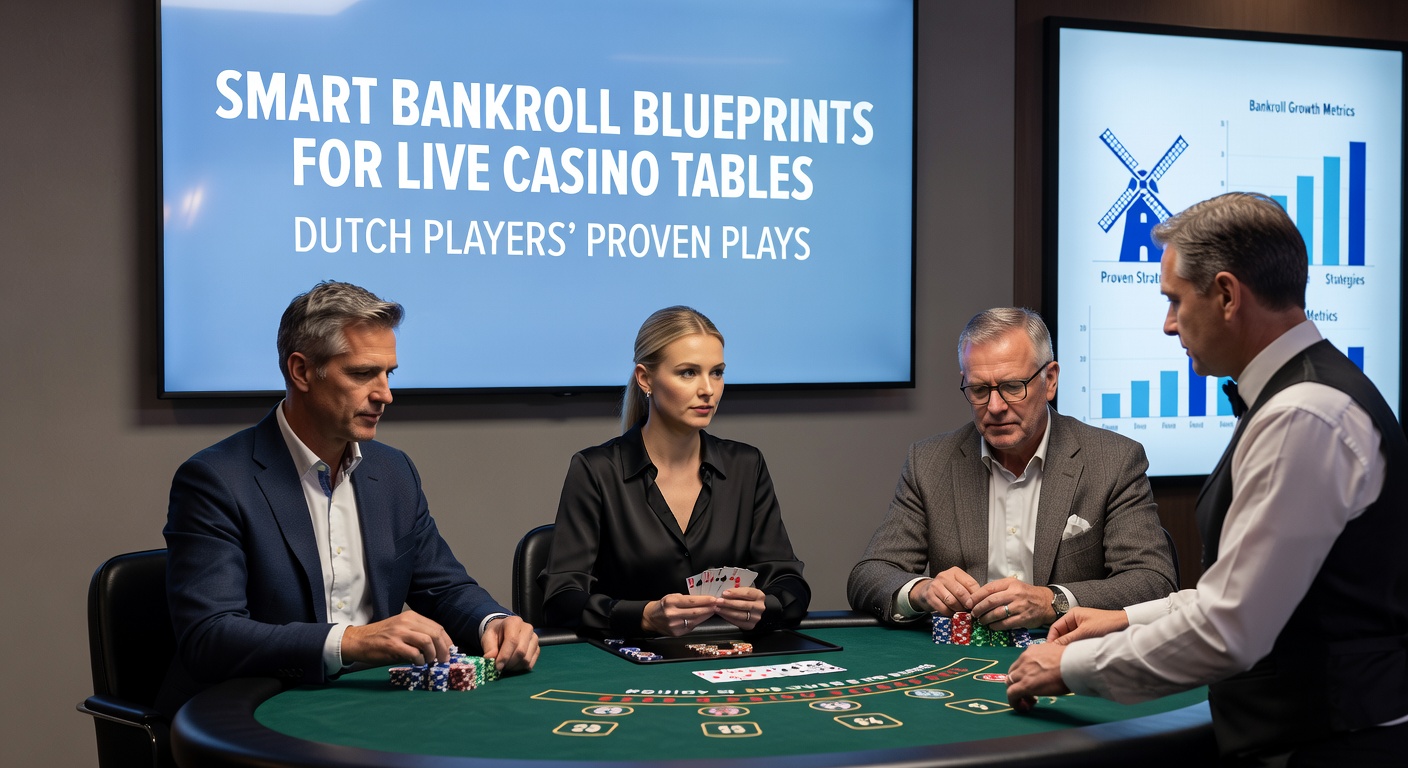 Live dealer aan roulette tafel met bankroll-tracker overlay, illustrerend Nederlandse strategieën in actie