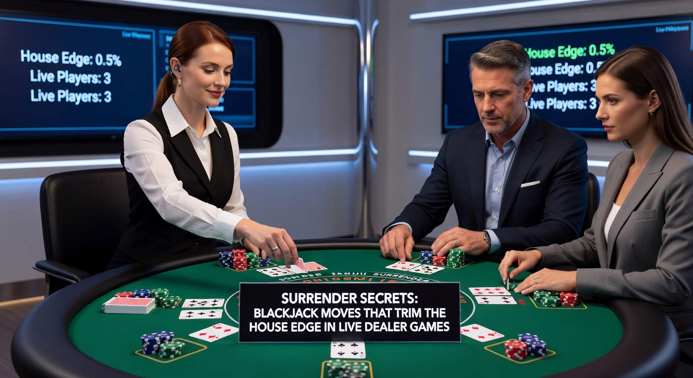 Grafiek met blackjack huisvoordeel vergelijking: met en zonder surrender in live dealer spellen